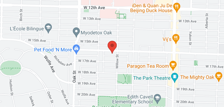map of 101 868 W 16TH AVENUE